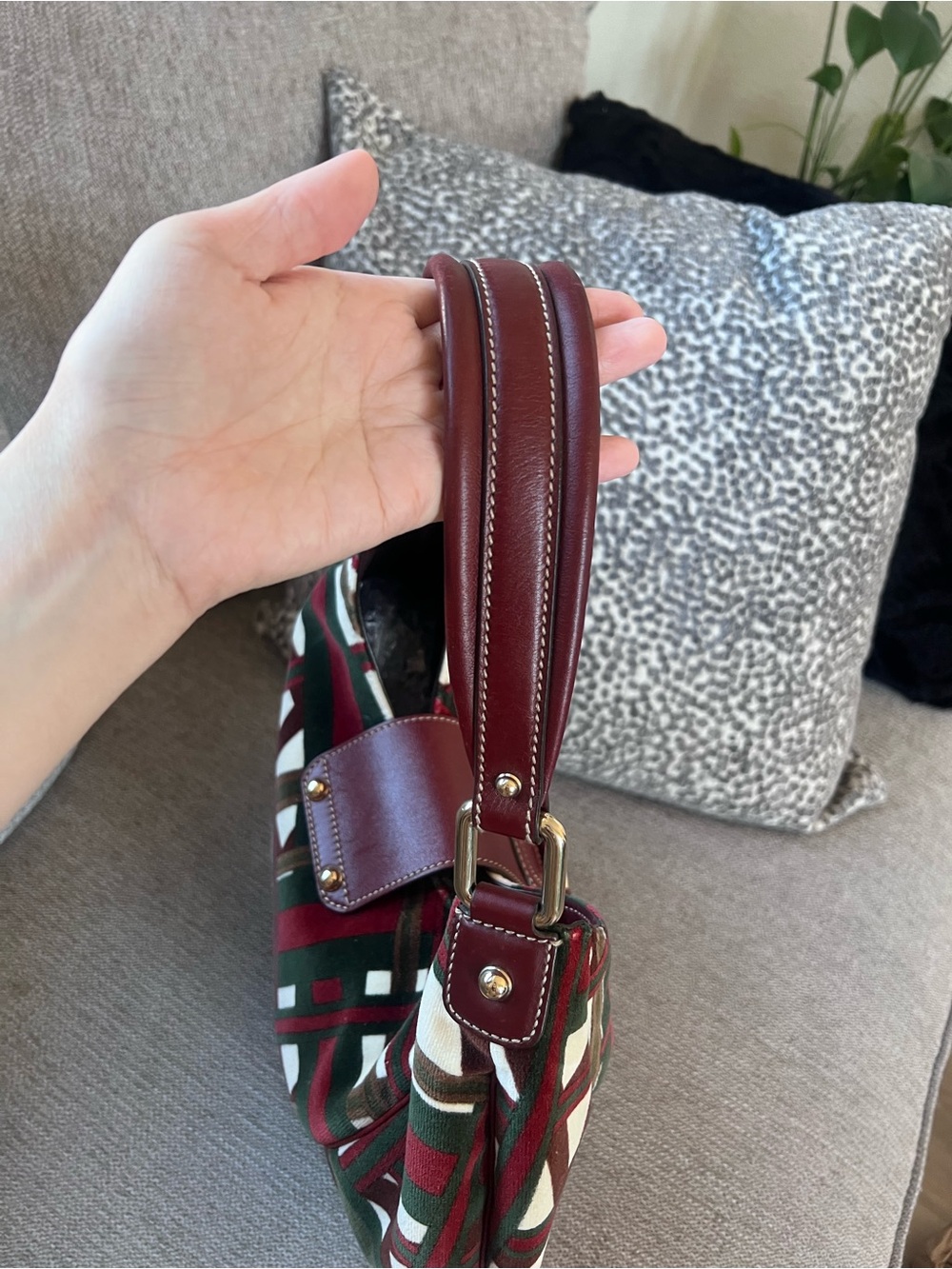 Gucci Limited Edition 85th Anniversary Horsebit Burgundy Green Shoulder Hobo Bag - Picture 6 of 12